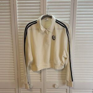 Victoria's Secret Cream Polo with Black Stripes